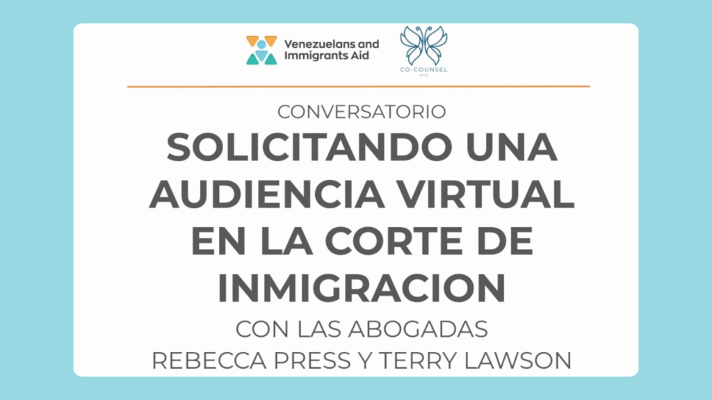Thumbnail image explaining how to request a virtual hearing in U.S. immigration court.